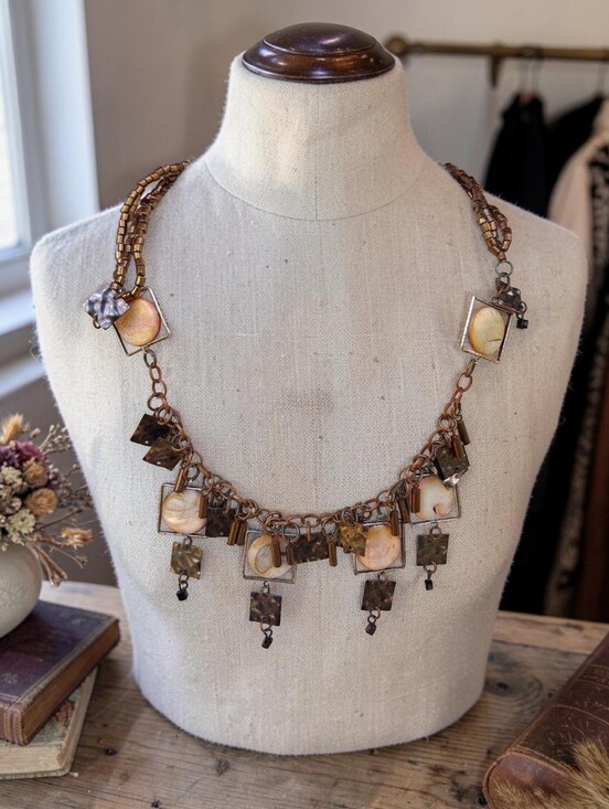 Artisan Jewelry - Vintage Artisan Made Copper Boho Style Necklace